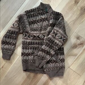Lauren Ralph Lauren Men's Zip Up Sweater - Brown Pattern
